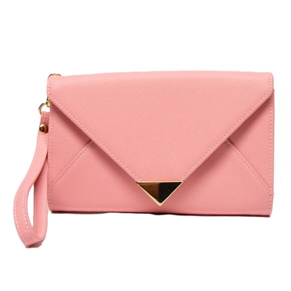 Large Pink Clutch Wristlet Wallet URBAN EXPRESSIONS Certified Vegan - Picture 1 of 8